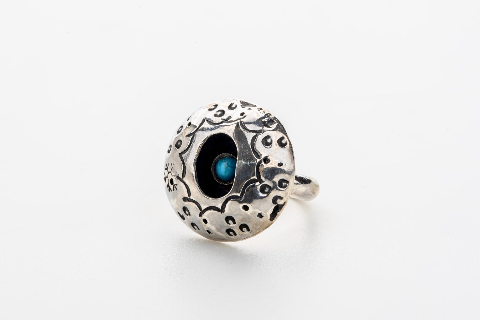 Sterling silver handmade ring with sky blue Turquoise 