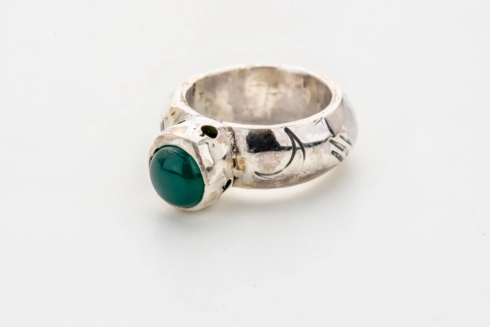 Green agate crown ring, handmade with sterling silver    Jewellery  jewelry 