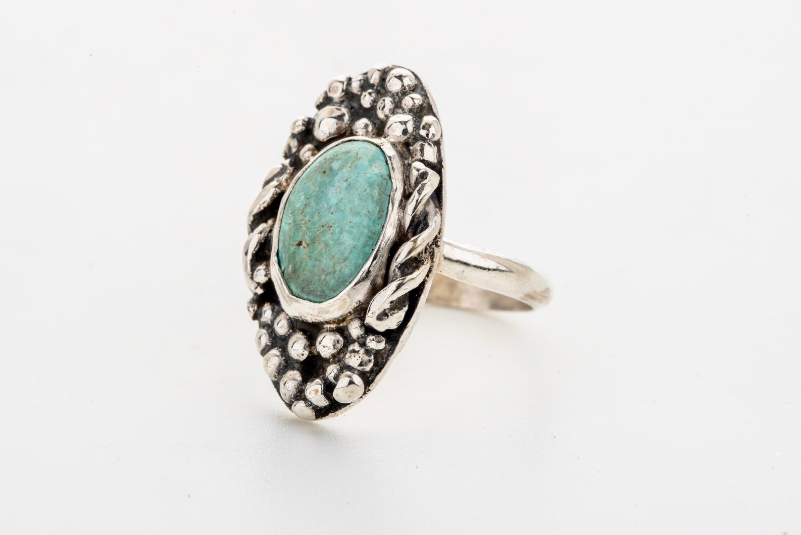 Turquoise handmade silver ring