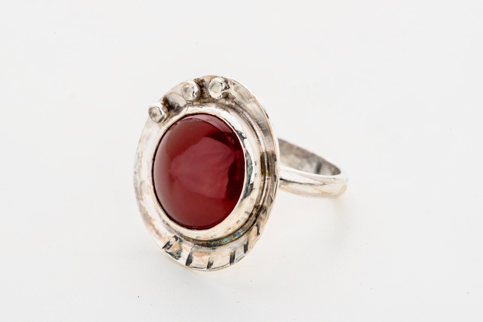 Large silver and Carnelian handmade ring