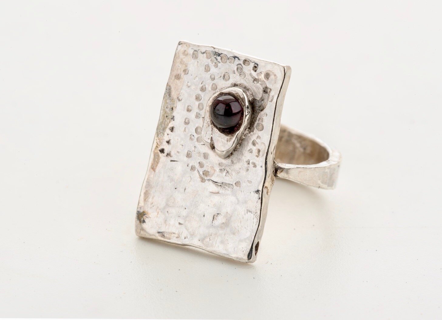 Silver and Garnet handcrafted ring