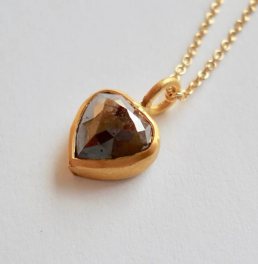 Brown diamond heart pendant   Jewellery       Jewelry