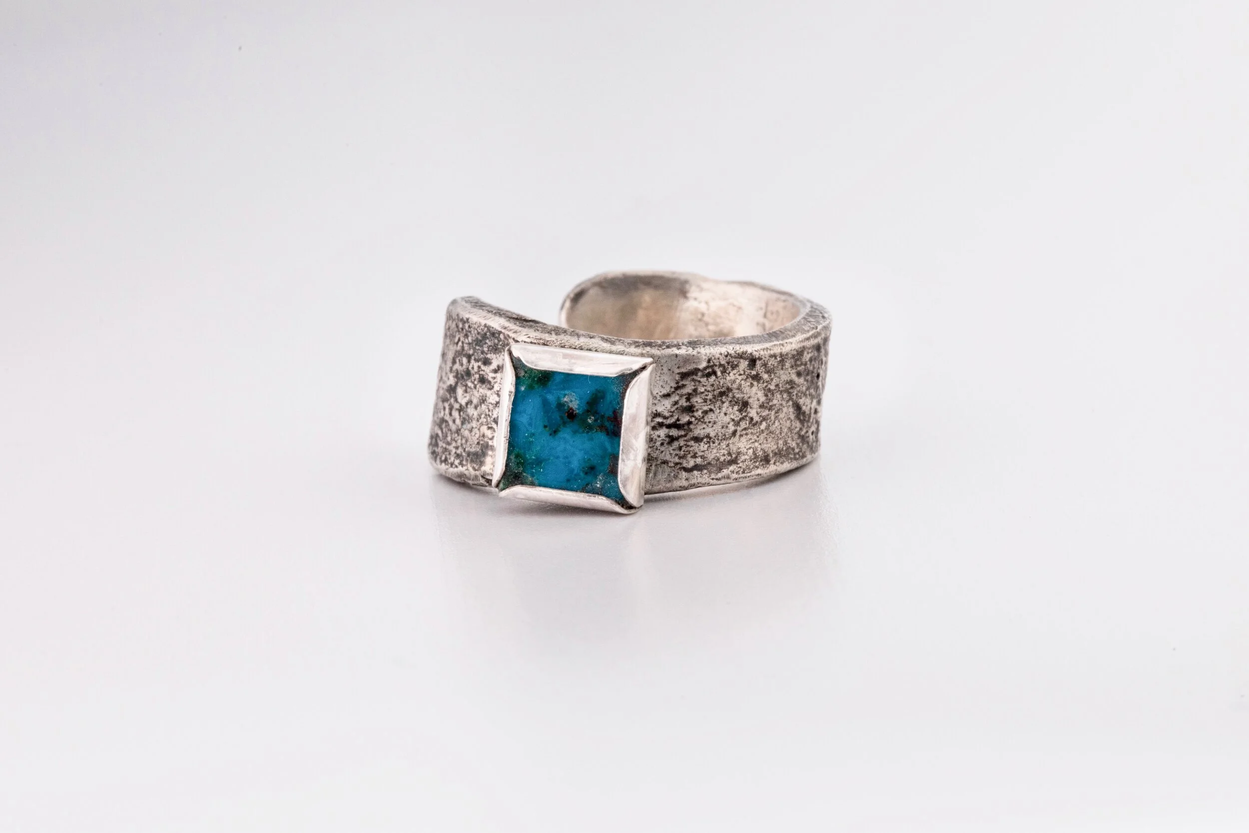 Eilat Stone set in an open silver band