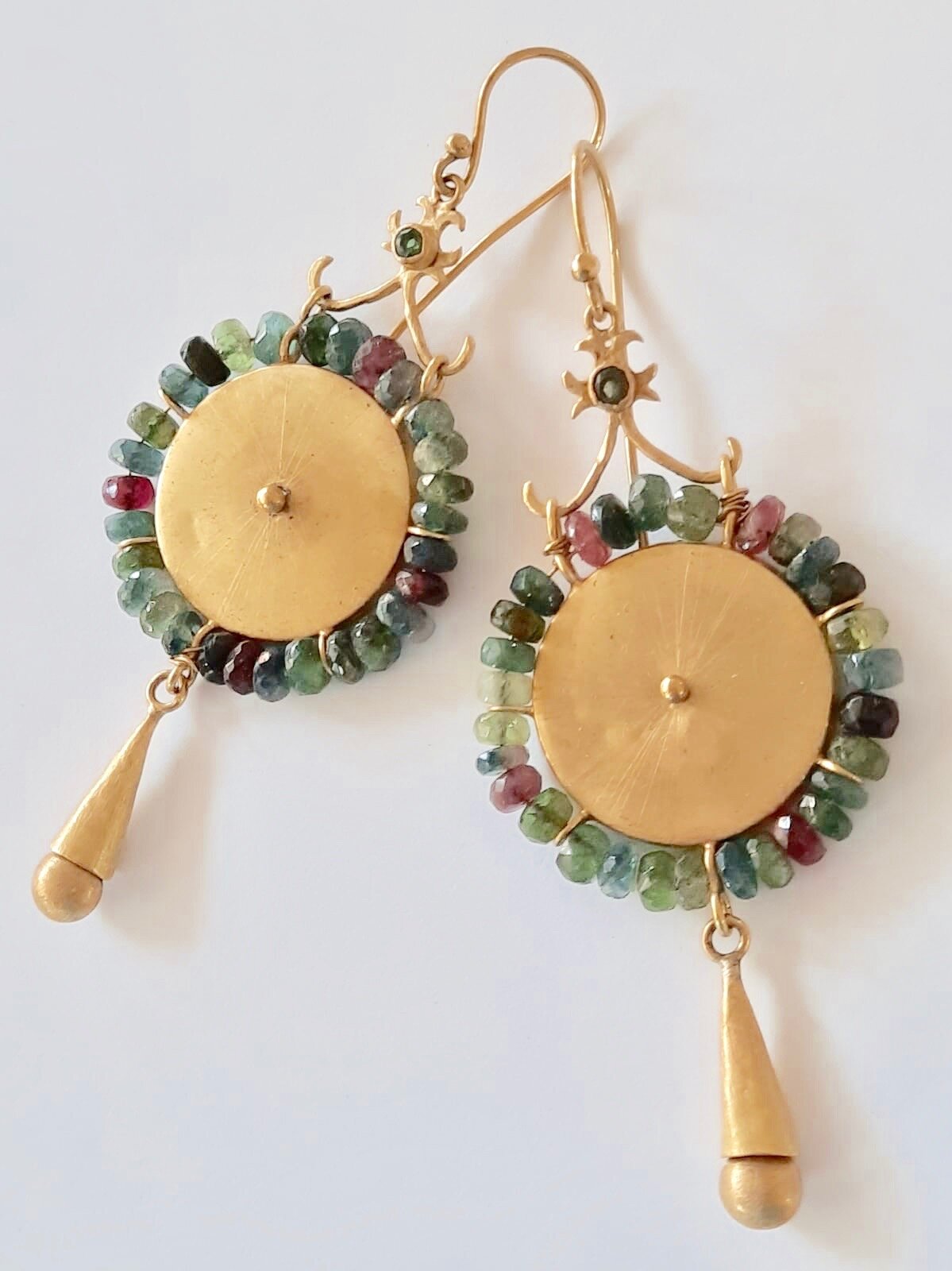 18kt Gold earrings with Tourmaline