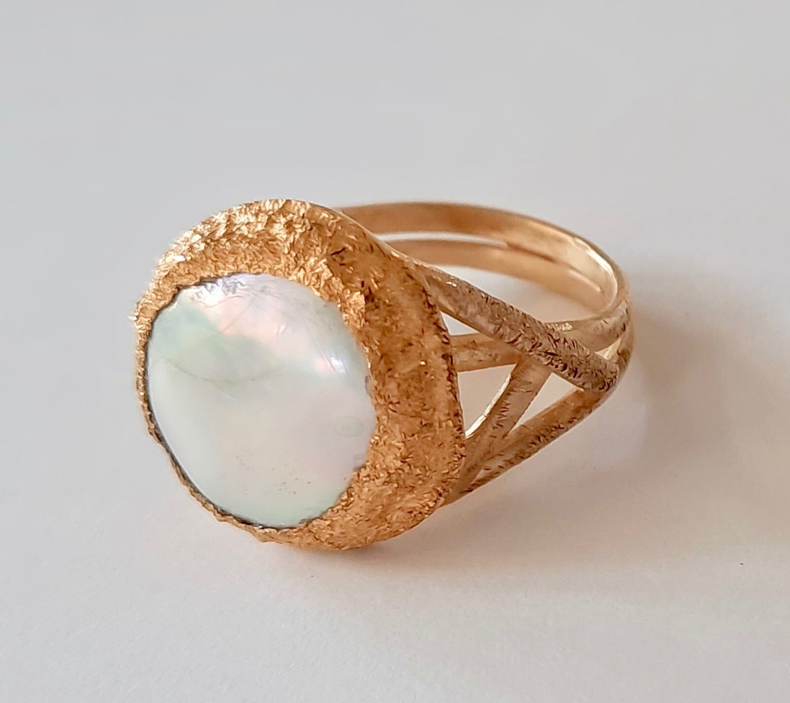 24kt and 18kt Gold Pearl ring