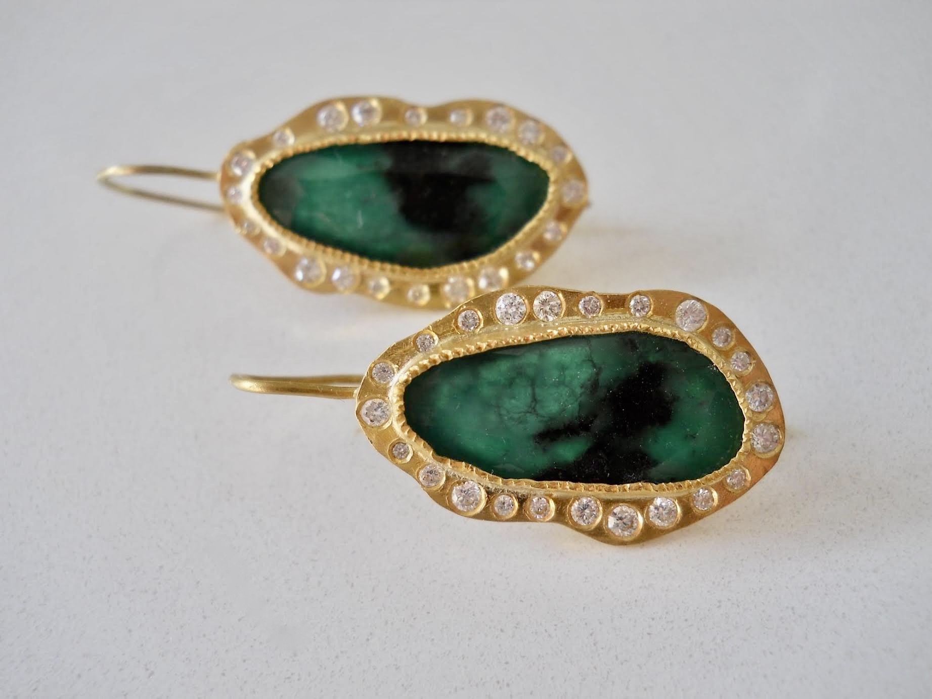 22k Gold Moon and Black Diamond Earrings – Gayle Dowell