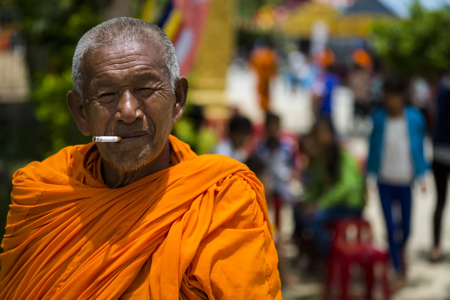 The smoking monk. Somewhere near Chau Doc. Vietnam.
