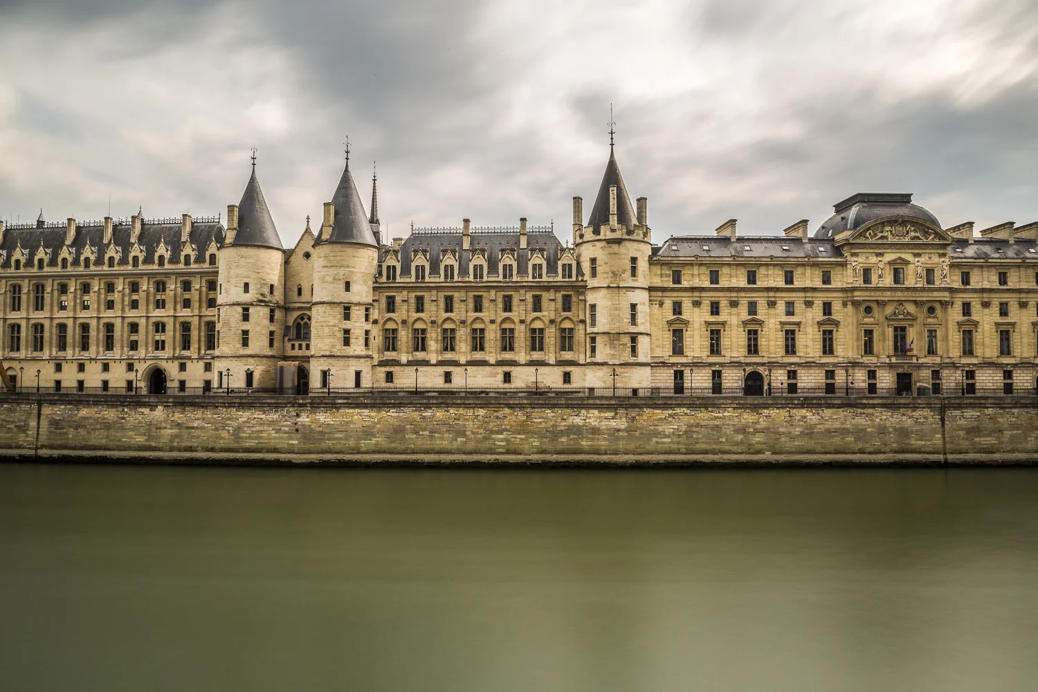 The Palace of Justice and the Seine River. Paris.