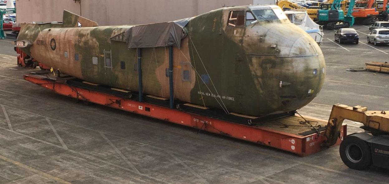 The Freighter, shown here with its wings removed for the journey, is travelling by road and sea from New Zealand to Filton where it was designed and built. (Image credit: Wallenius Wilhelmsen Logistics) 