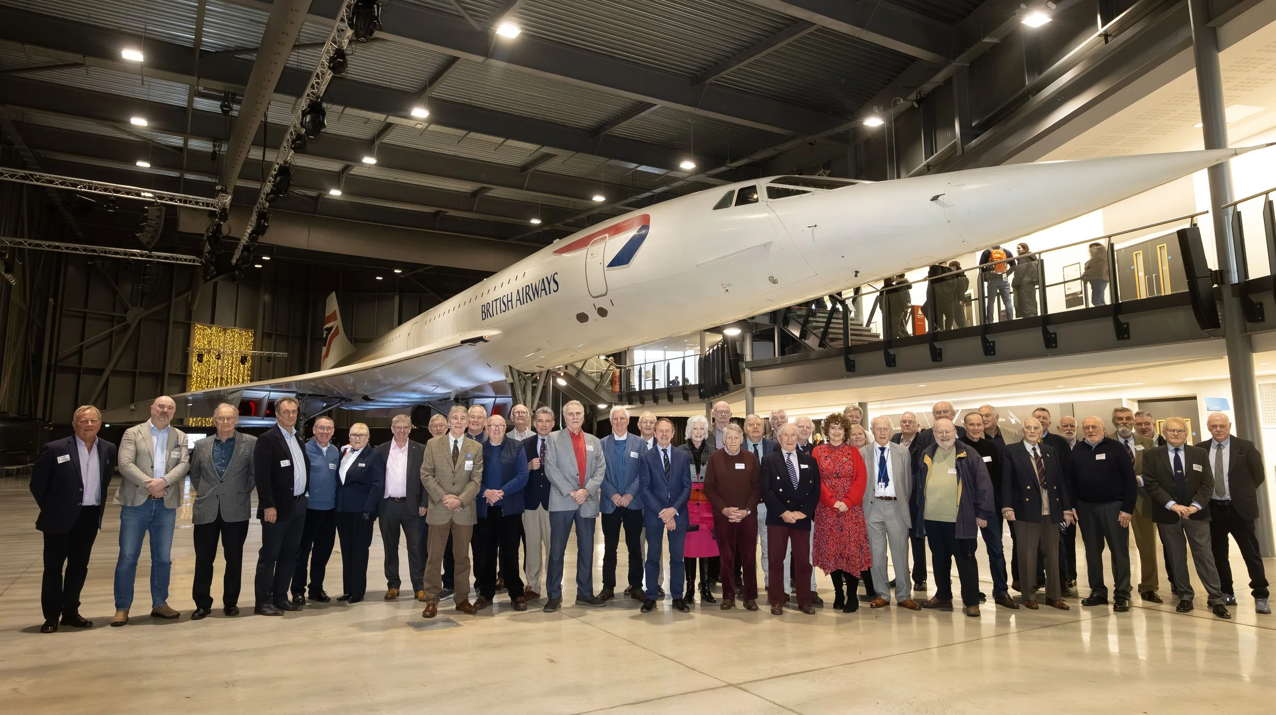  Concorde crew and Aerospace Bristol supporters under Concorde 