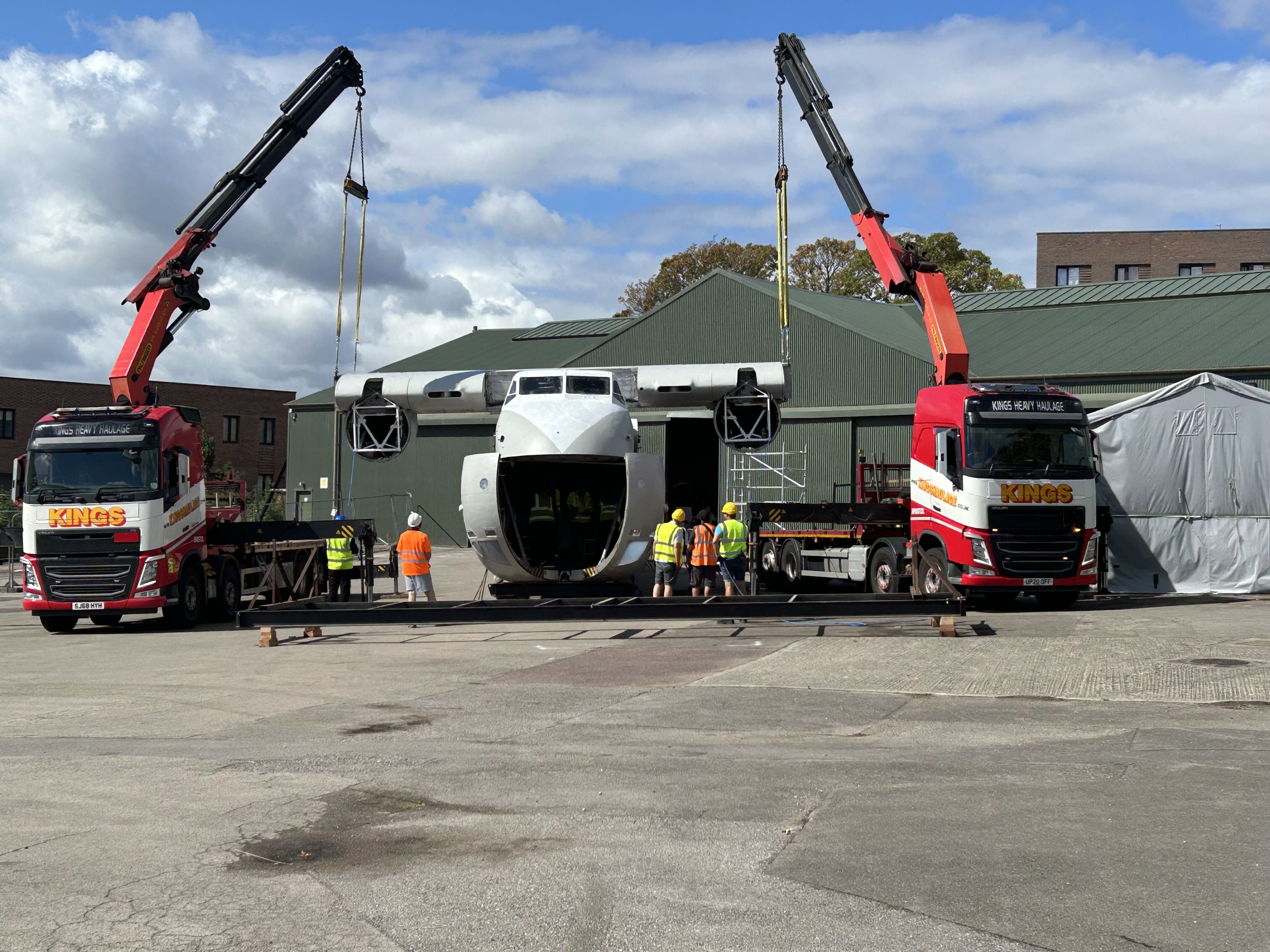 Major milestone as Bristol Freighter's centre wing is reattached