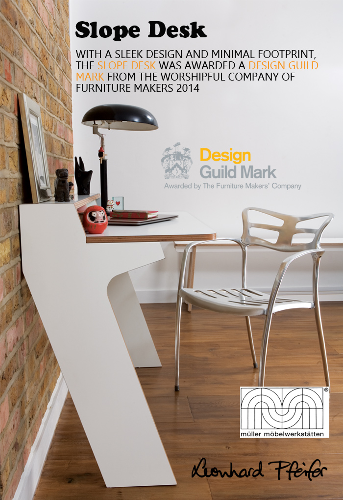Slope Desk designed by Leonhard Pfeifer for German manufacturer Mueller Moebel. Photography by Nick Stevens