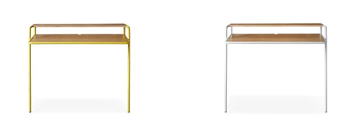 Hans "leaning" Desk (AKA Bisceglie Leaning Desk) in oak & yellow and oak & white