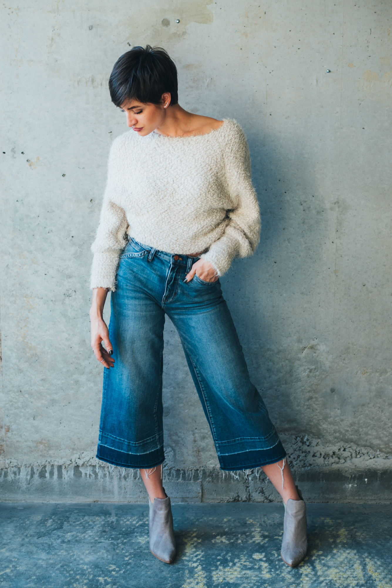 Sweater from a warehouse sale $25; Madewell Denim @ 20% off; Donald J Pliner booties purchased online from NM last call ~ $119