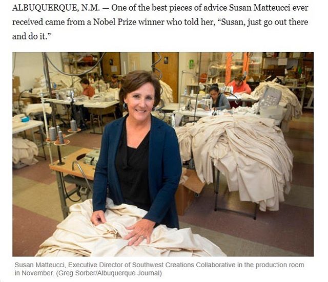 Today&rsquo;s @abqjournal features a profile of Southwest Creations very own executive Director Susan Matteucci. Link in bio.
#southwestcreations #workwithus #socialenterprise #contractmanufacturing #industrialsewing