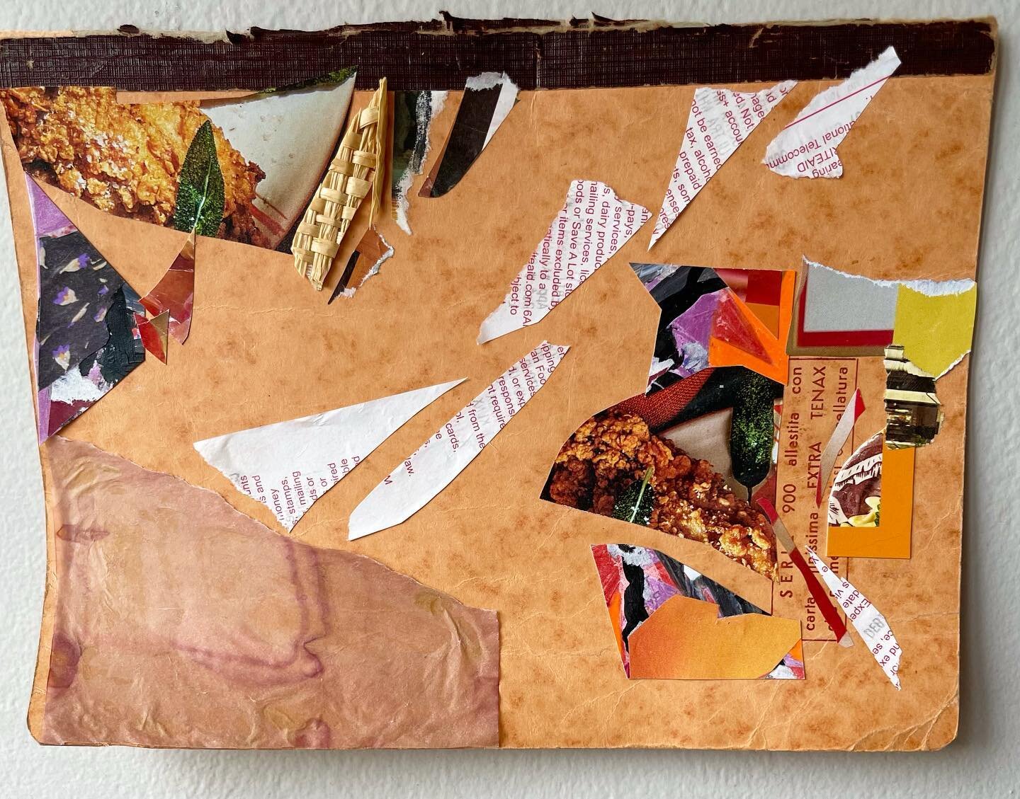 Exᴛʀᴀ Tᴇɴᴀx

Collage, paper, raffia, rose-dyed trace paper, netting, acrylic and glue on 
Vintage notebook cover (Italy 1950s)
8.25x6.25in. 
Apr 2023