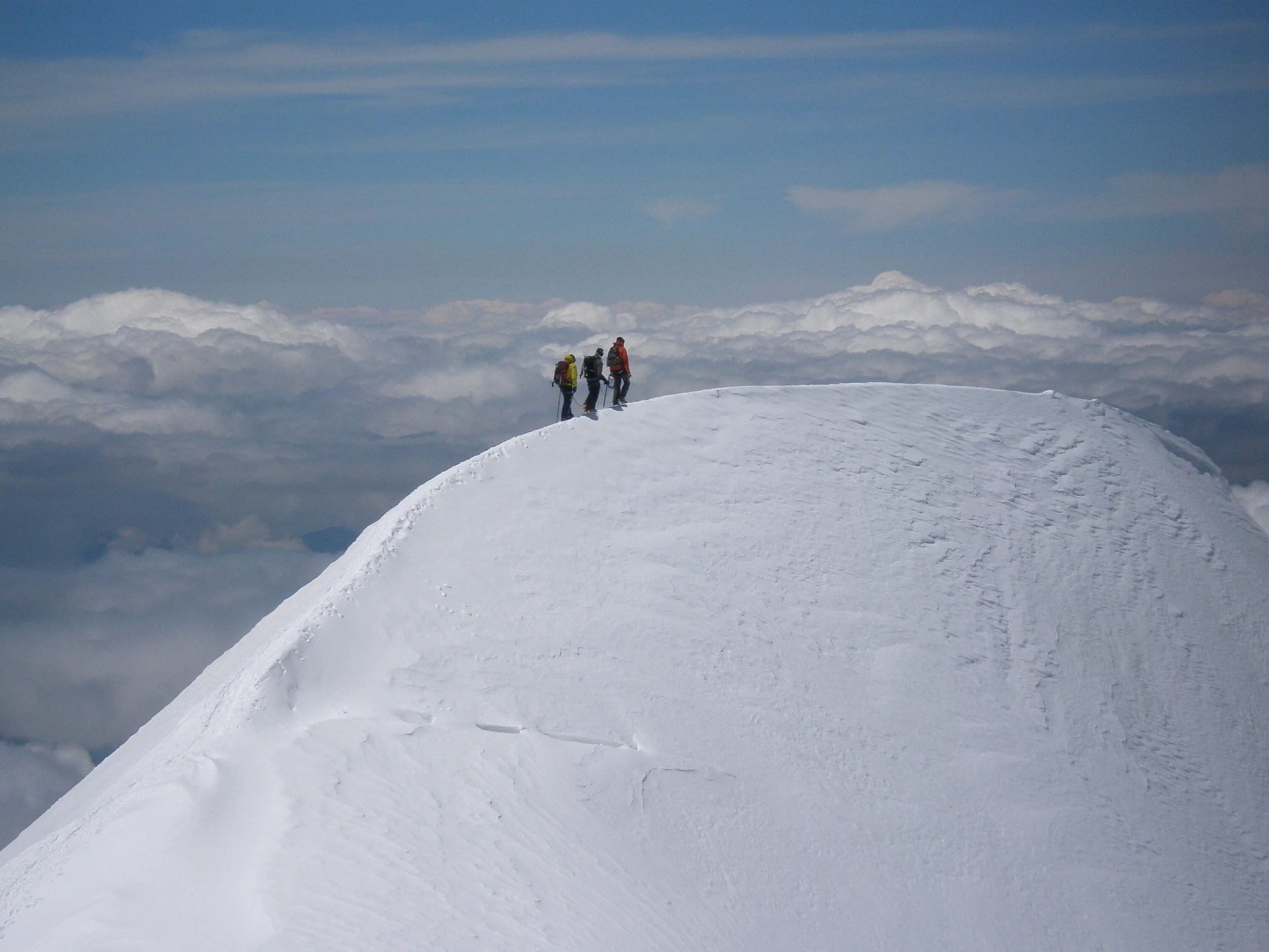 On the Bosses Ridge of Mont Blanc, France
