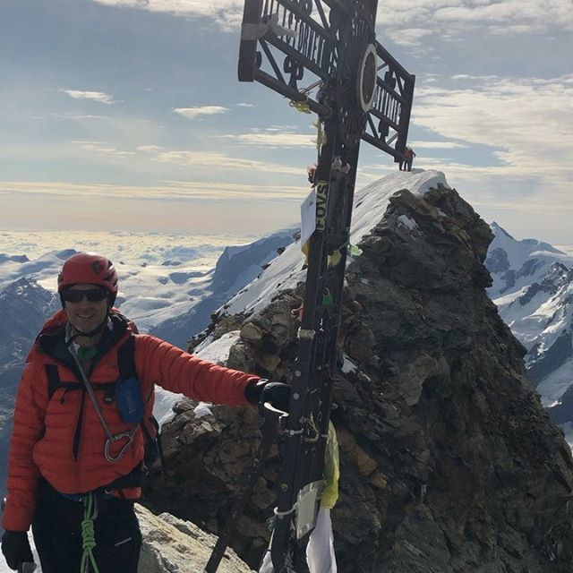 You realise that you are only halfway when you are standing on a summit like the Matterhorn (4478m) having climbed the Hörnligrat-one of the great ridge climbs of the Alps. Congratulations to @juliancarnell for a guidebook time ascent. We traversed over to the Italian summit to make the most of the photo opportunities before the descent back to Zermatt...
.
.
#brit_mtn_guides
#arcteryx
