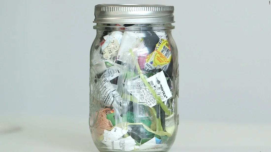 One year's worth of trash (credit: Lauren Singer via CNN)