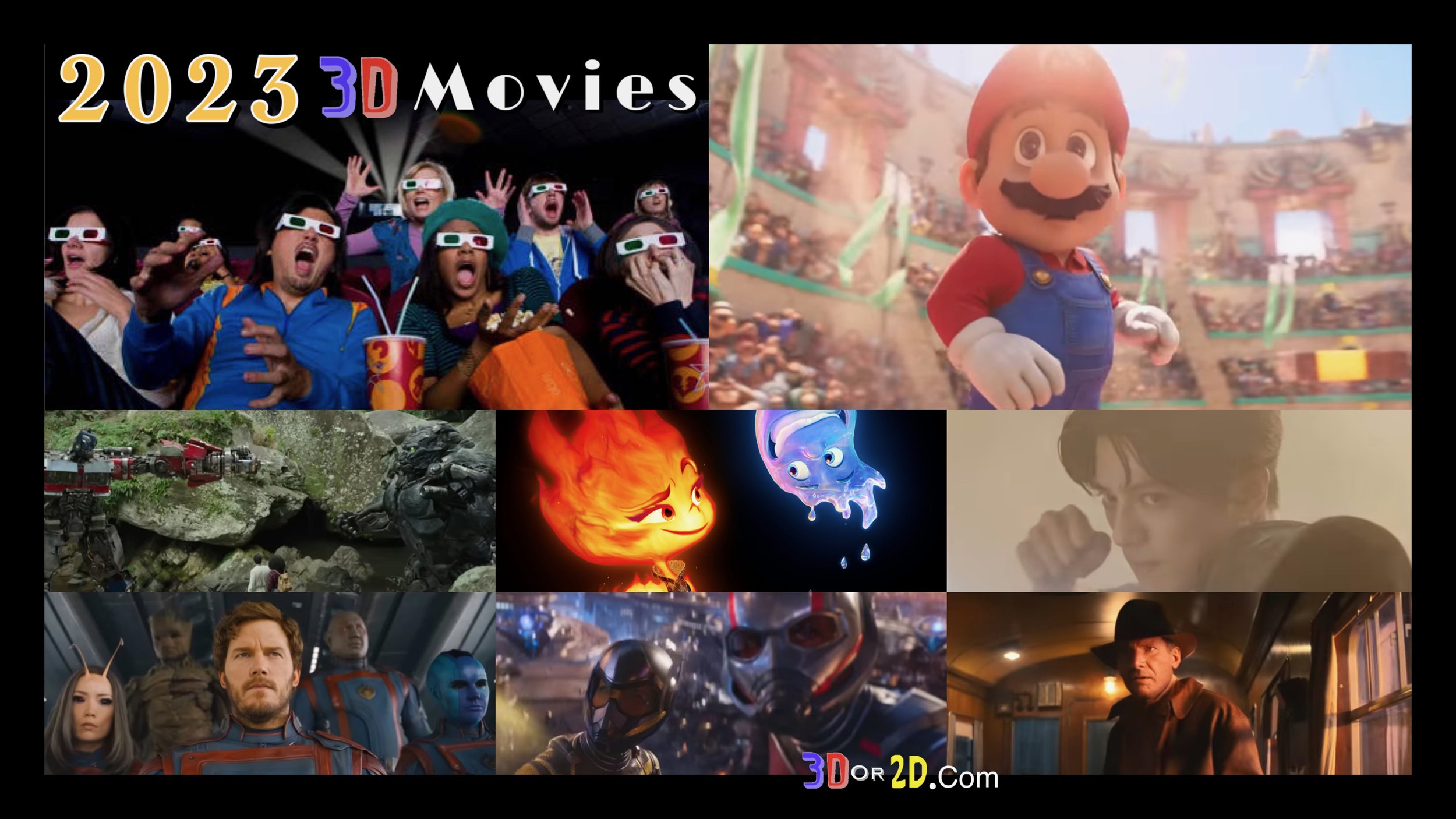 2023 3D Movies New Trailer Round up ~ Elemental, Super Mario, Indiana Jones  5 , Knights of the Zodiac and Guardians of the Galaxy 3, Transformers Rise  of the Beasts - OH MY ! — 