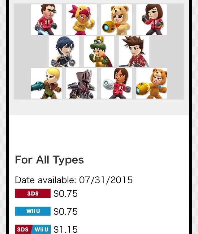 Hoodie, Flying man (earthbound ), bear, crom outfit /wig (fire emblem ), KING K Rule Outfit / hat, Lloyd )tales of symphonia ), Samus outfit, black Knight armor