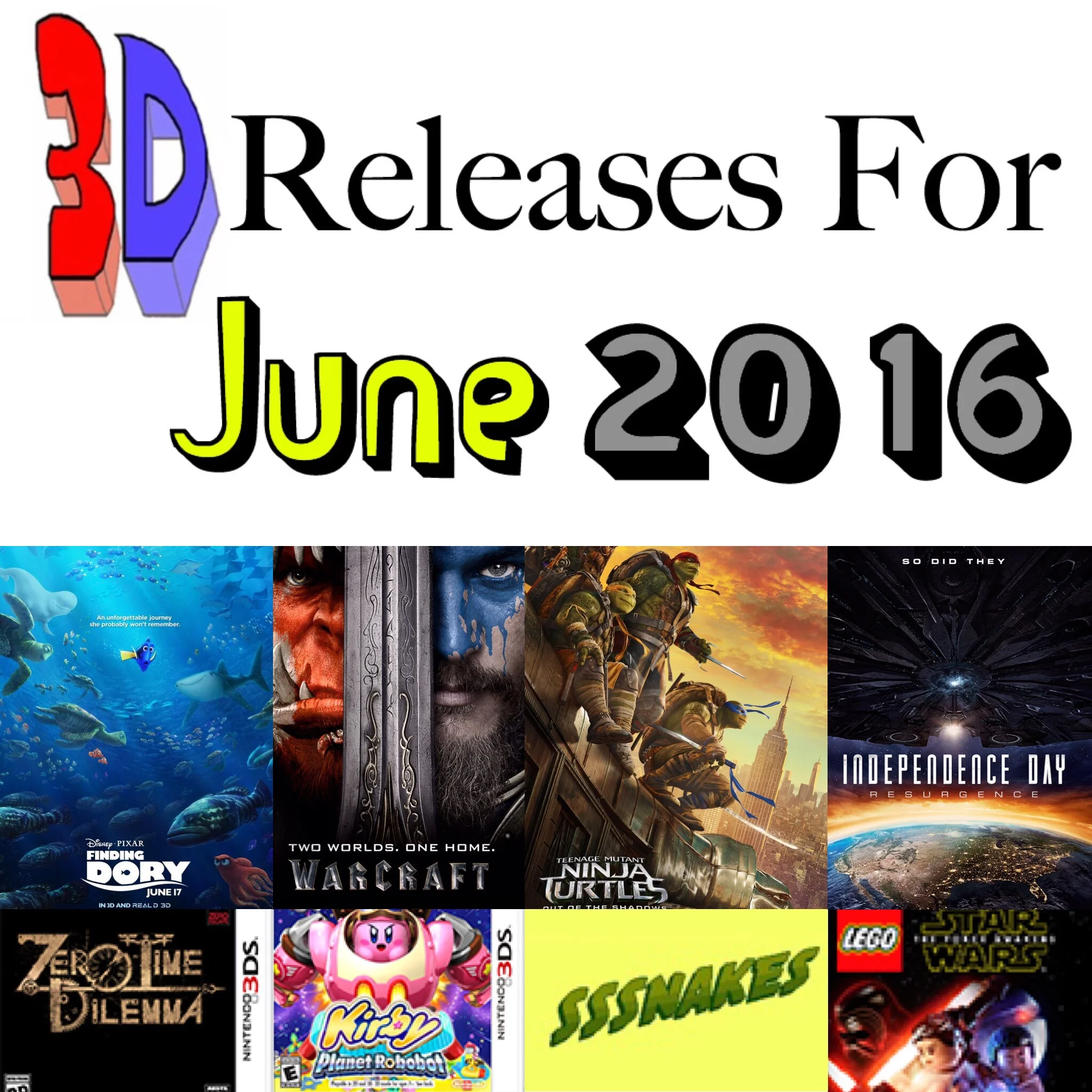 June has so many big 3D movies and 3DS games! 