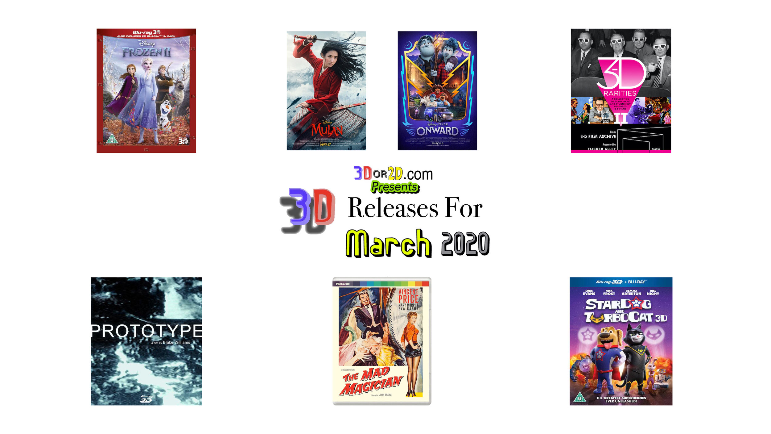 Nuchter Abstractie Bijlage 3D Releases for March 2020 -Onward, Mulan, Frozen 2, Prototype & More —  3Dor2D.com