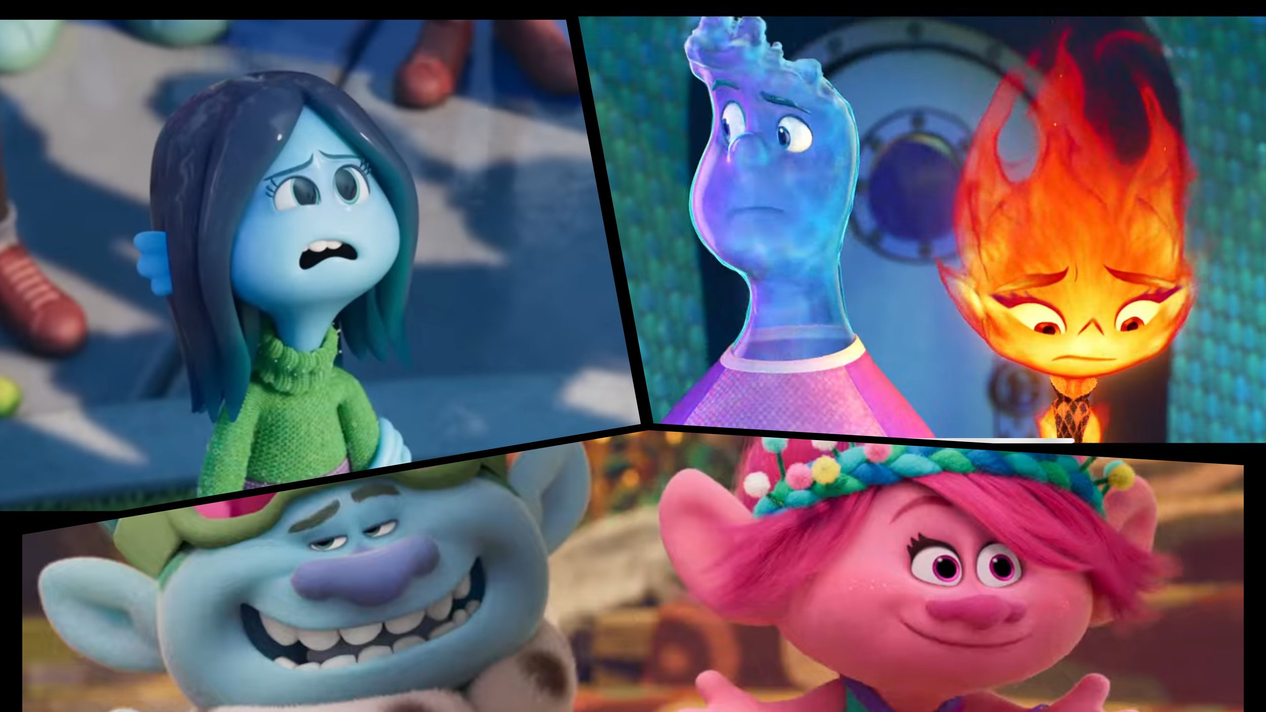 3 New 3D Animated 3D Movie Trailers - Elemental and Trolls Band Together  and Ruby Gillman Teenage Kraken —