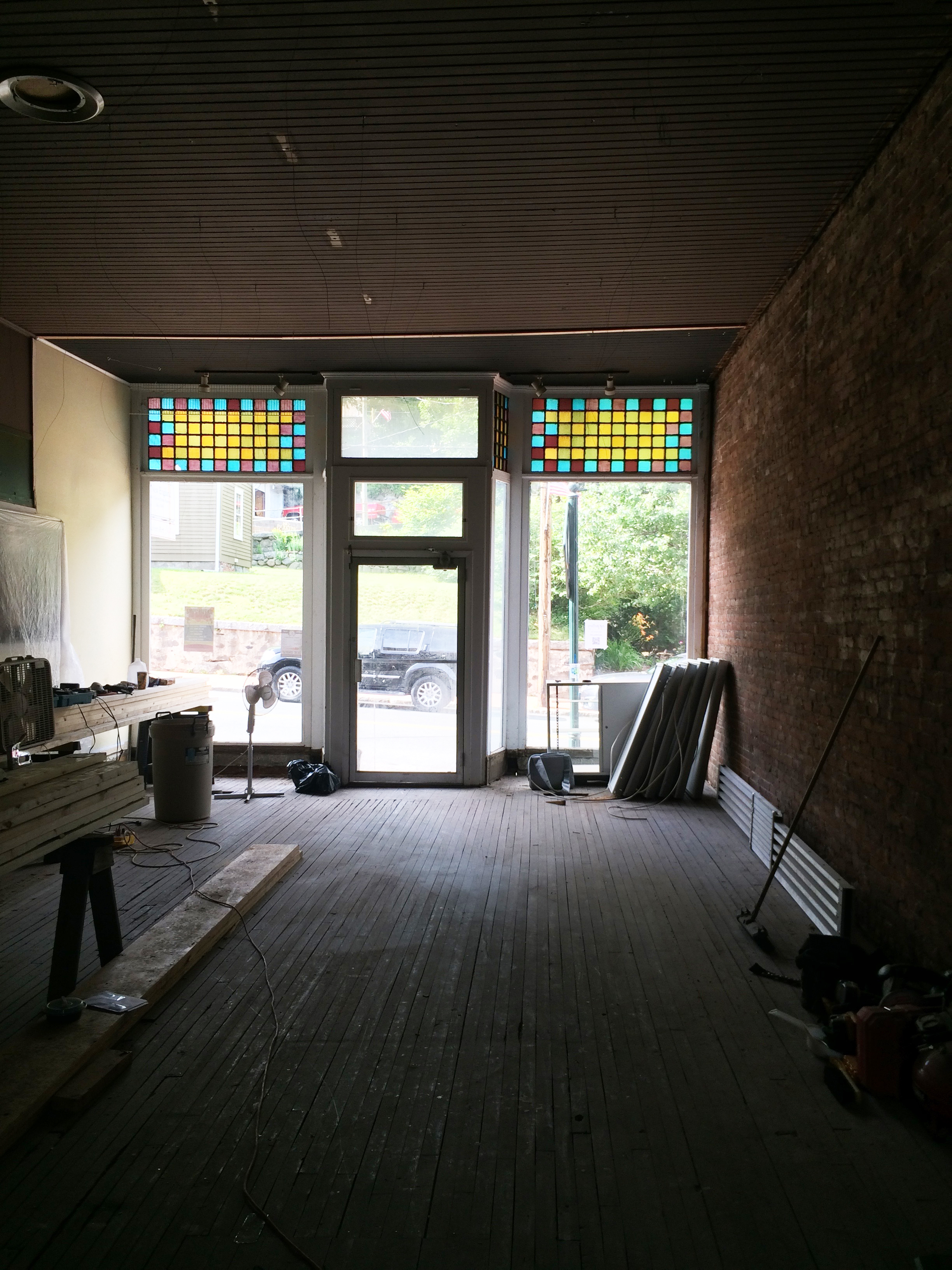 Floors, walls & ceiling revealed. And how about that stained glass? 