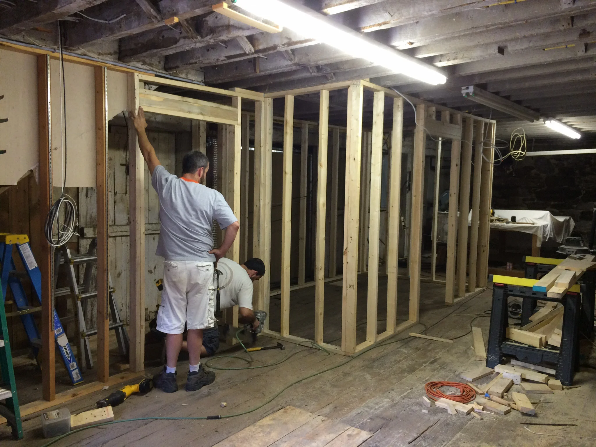 Kiln room & under-the-stairs storage closet