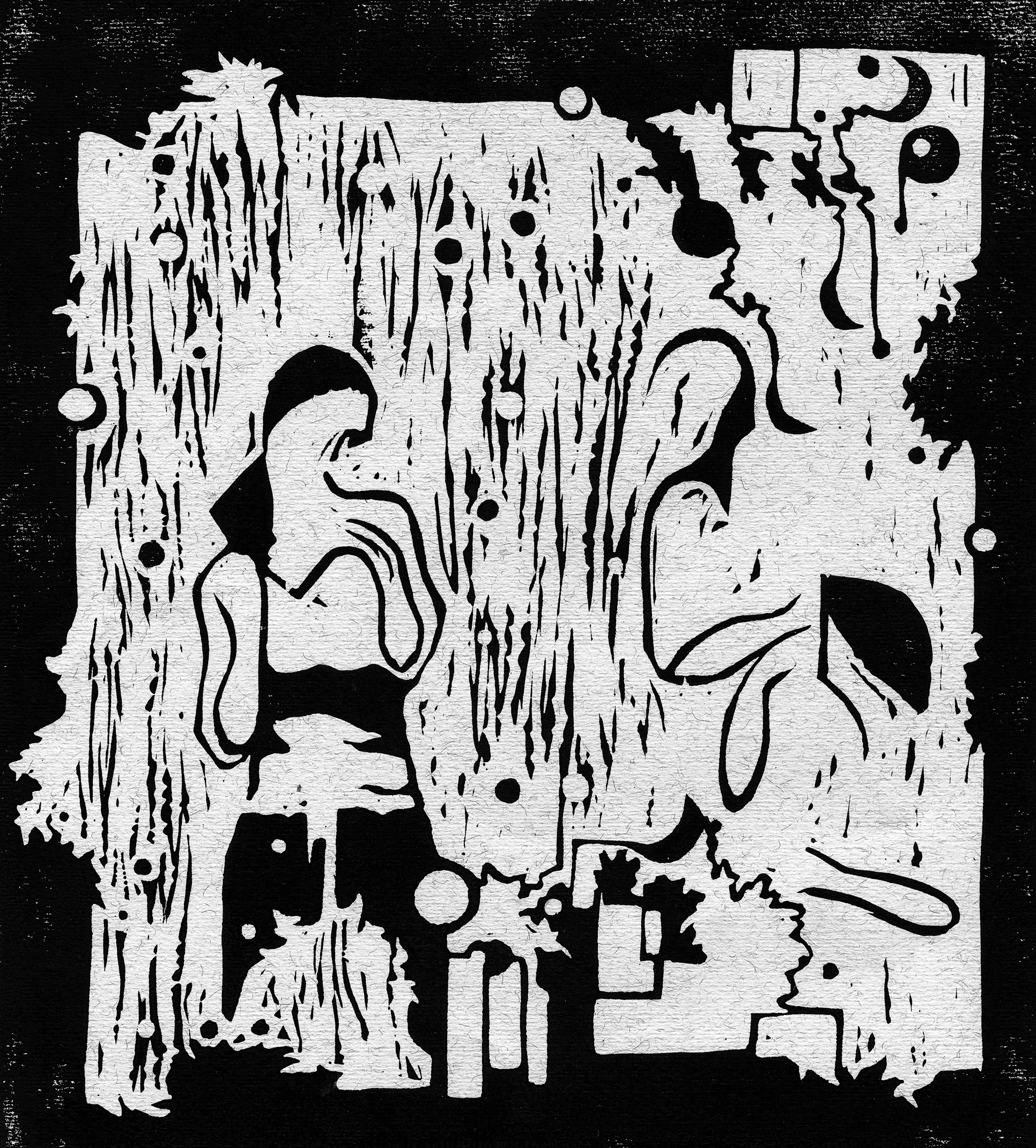2006, Lino print, Birthday.jpg