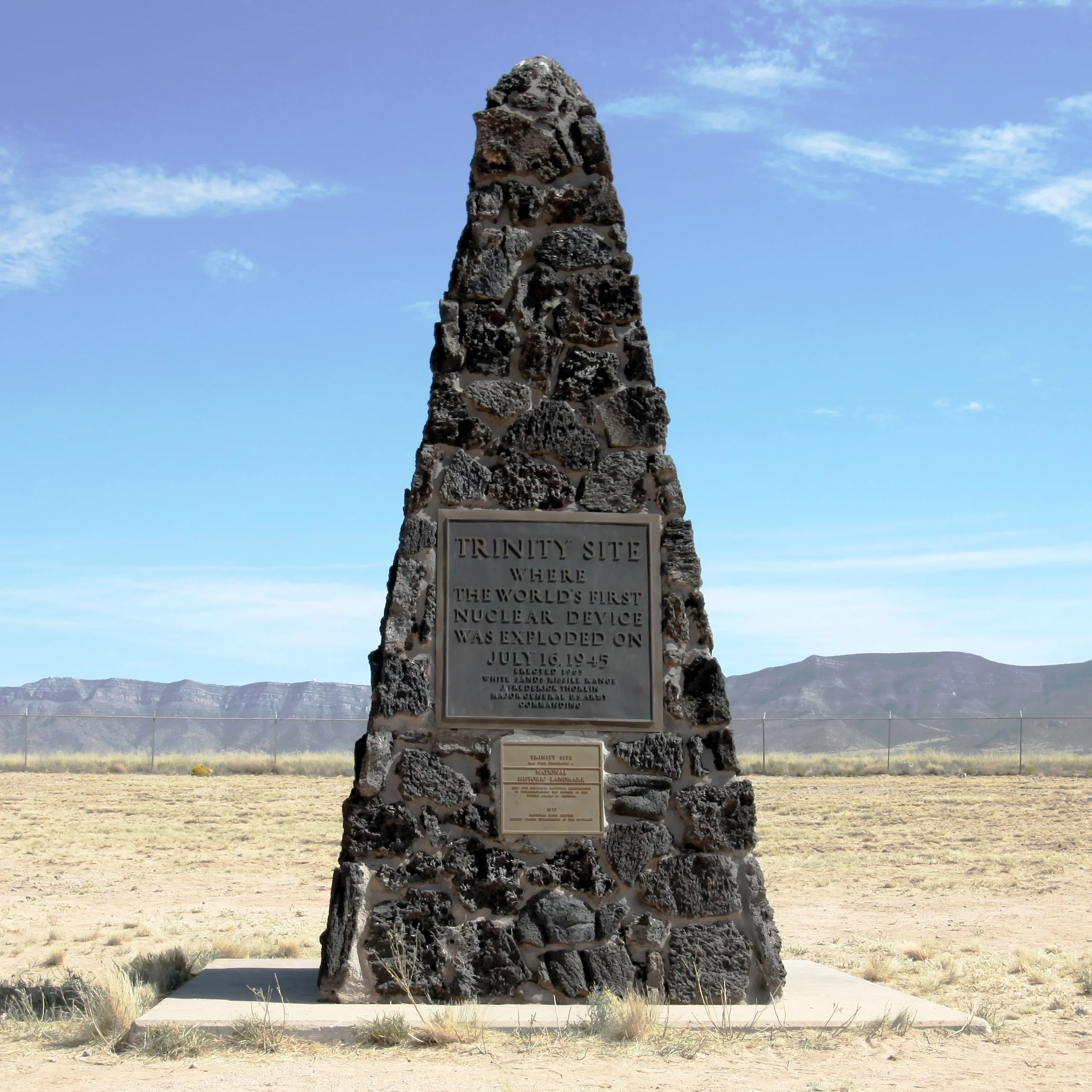 Obelisk at Ground Zero of the Trinity Test Site (Wikimedia Commons/Samat Jain)