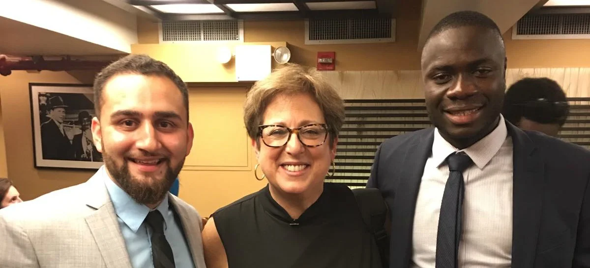 From left to right: Sikandar Kaan; Caryl M. Stern, President & CEO of the U.S. Fund for UNICEF; Oumar Kouraogo.
