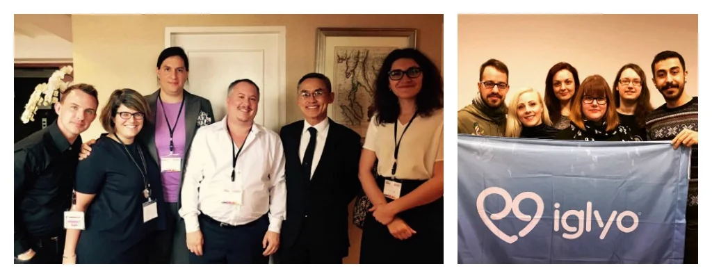 (Left) Euan Platt, Executive Co-ordinator meeting with UN Independent Expert on Sexual Orientation & Gender Identity, ILGA World Conference, Bangkok, Thailand. (Right) IGLYO’s Executive Board 2017