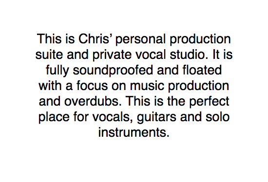 Chris' Private Production Studio