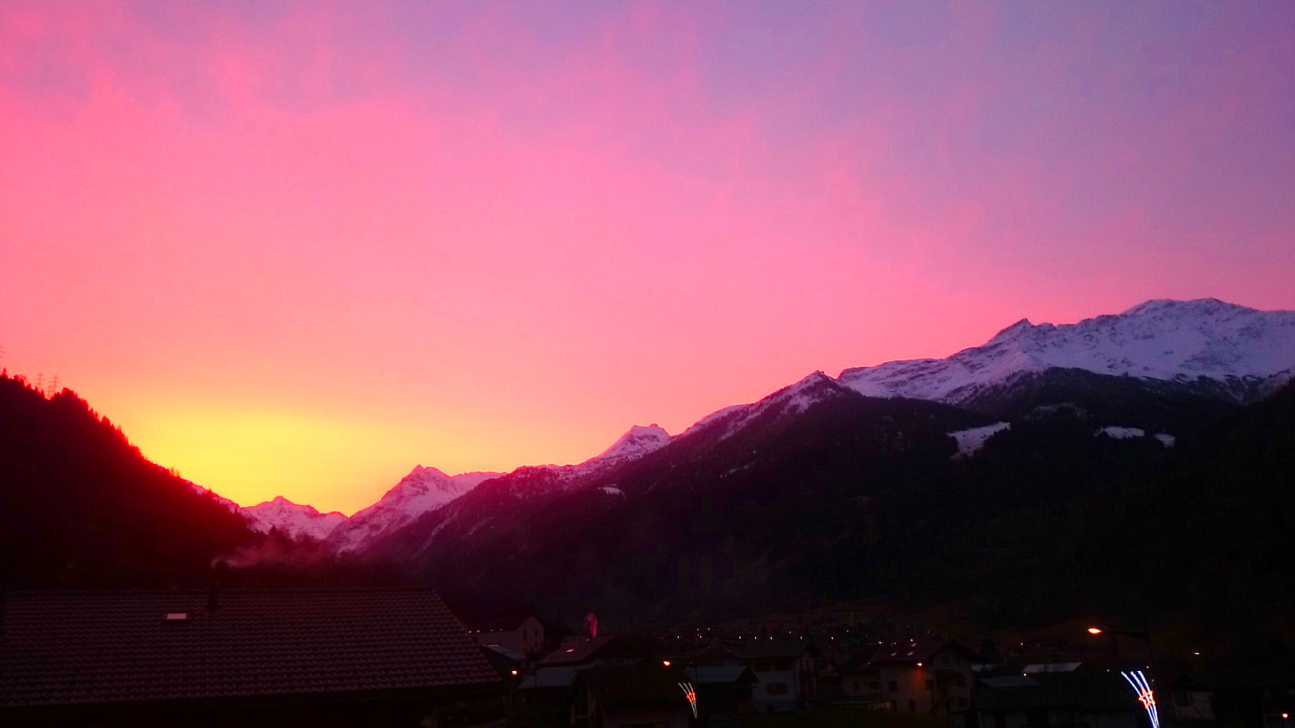 Vue sur le lever de soleil depuis le séjour