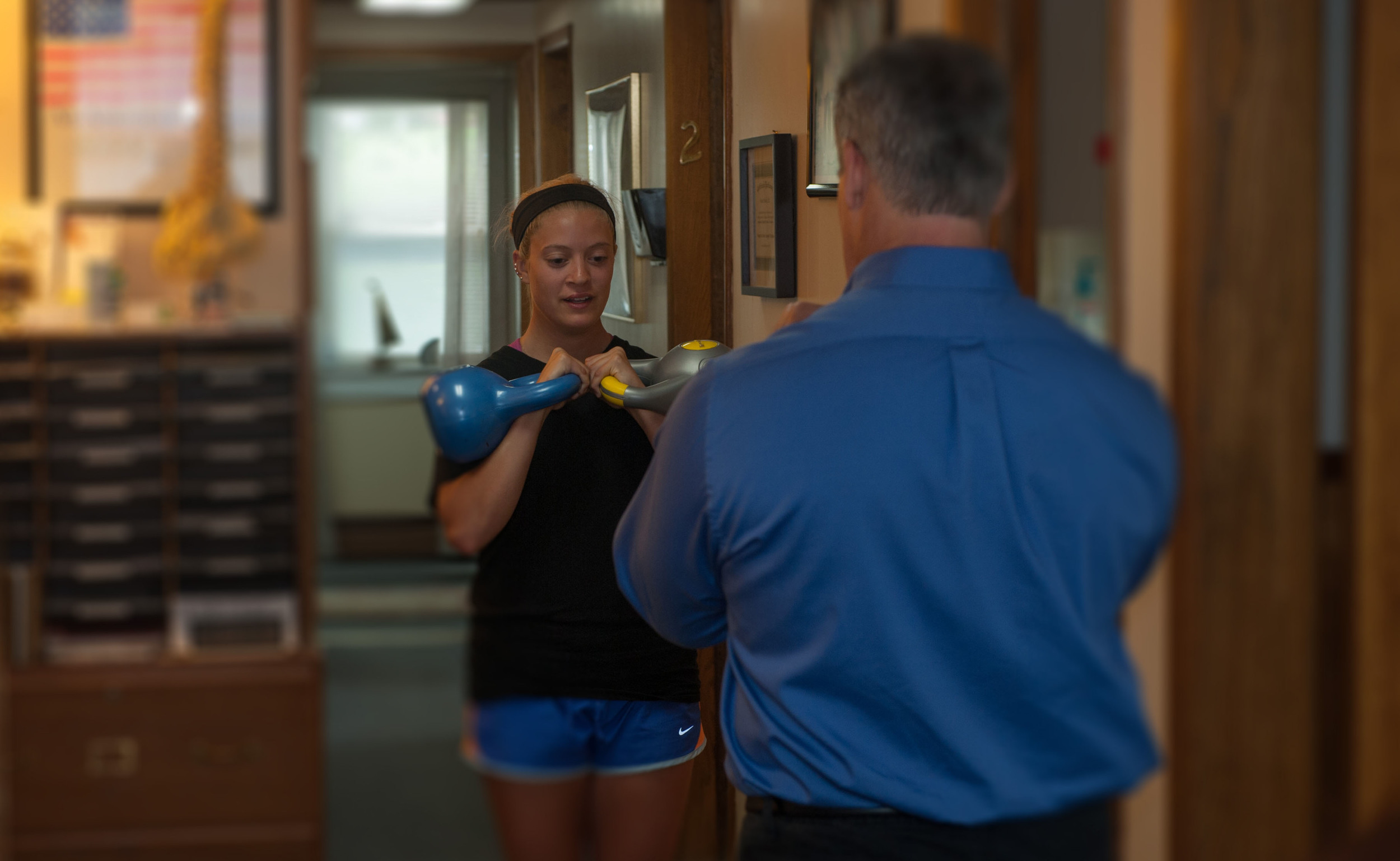 Dr. Brunelle works with athletes to help prevent injuries and strain. 