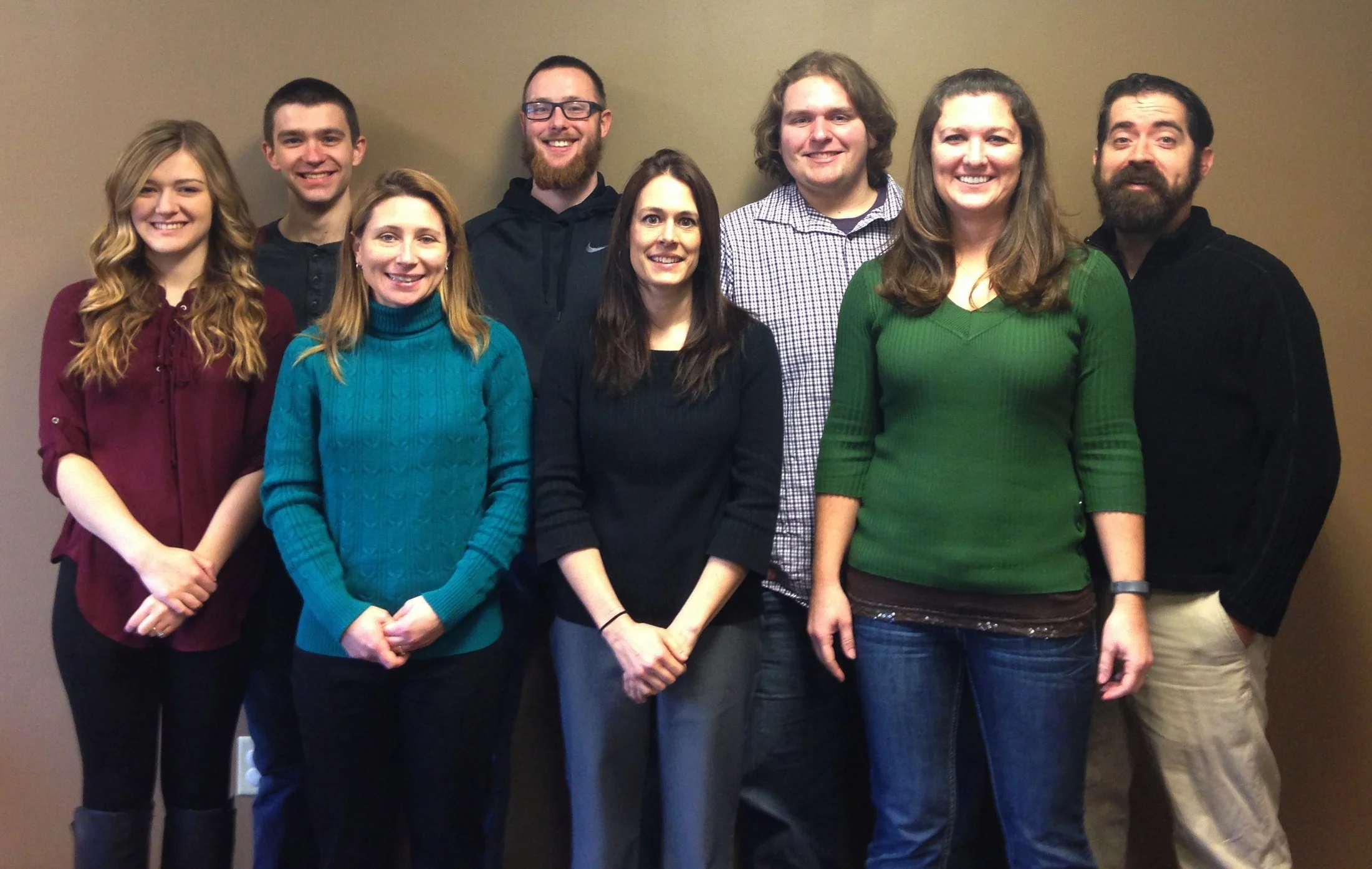 Left to right: Nathan Boring, George Daugherty, Zach Coblentz, Jamin Lattimer; LaRee Nelson, Amanda Walton, Kristy Richey, Mandy Caicco