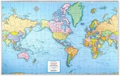 Mercator map of the world