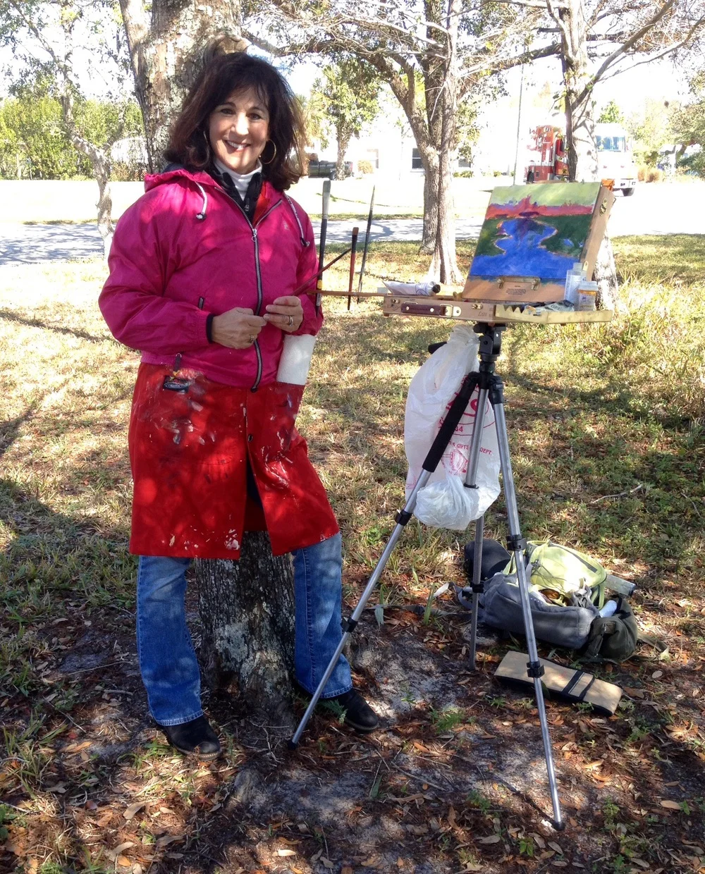 Wearing four layers of clothing on a cold Florida day at a competition