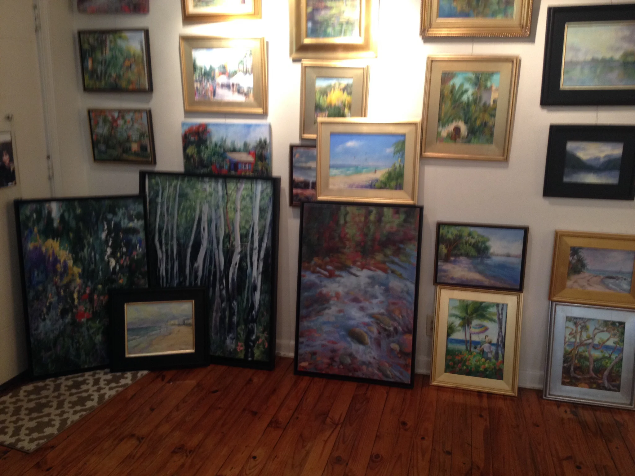 Painting lined to leave my studio, headed to various shows. 