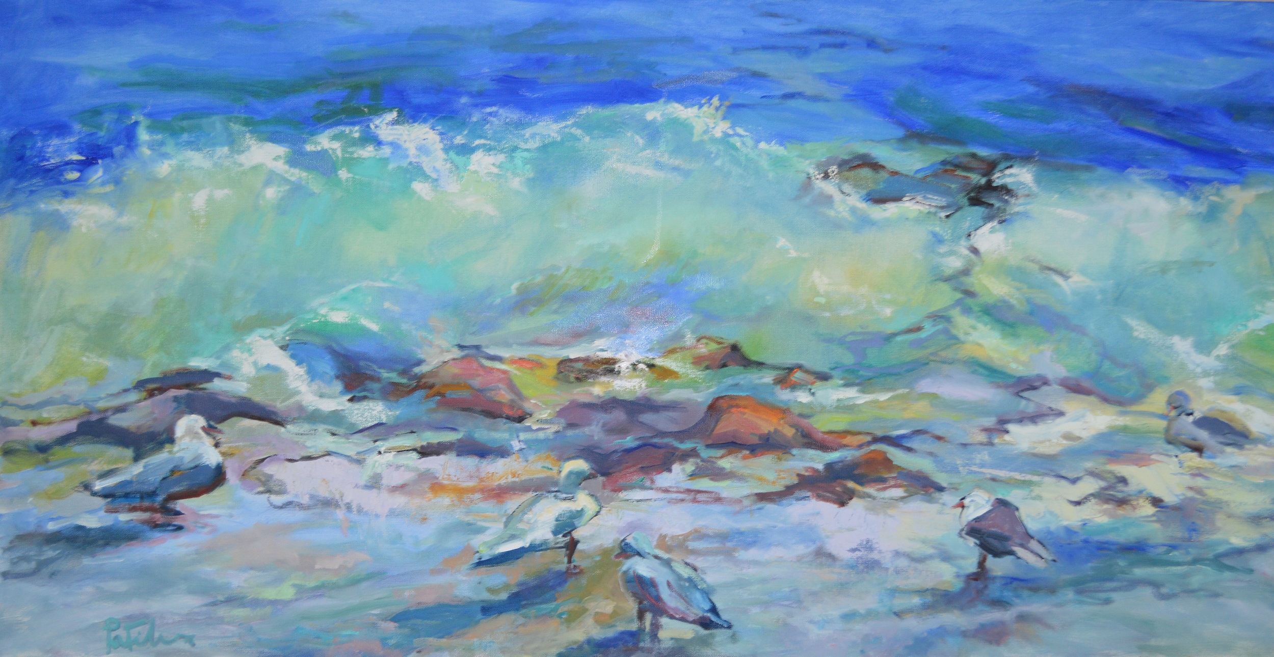Birds' Eye View, oil 24X48, oil on canvas
