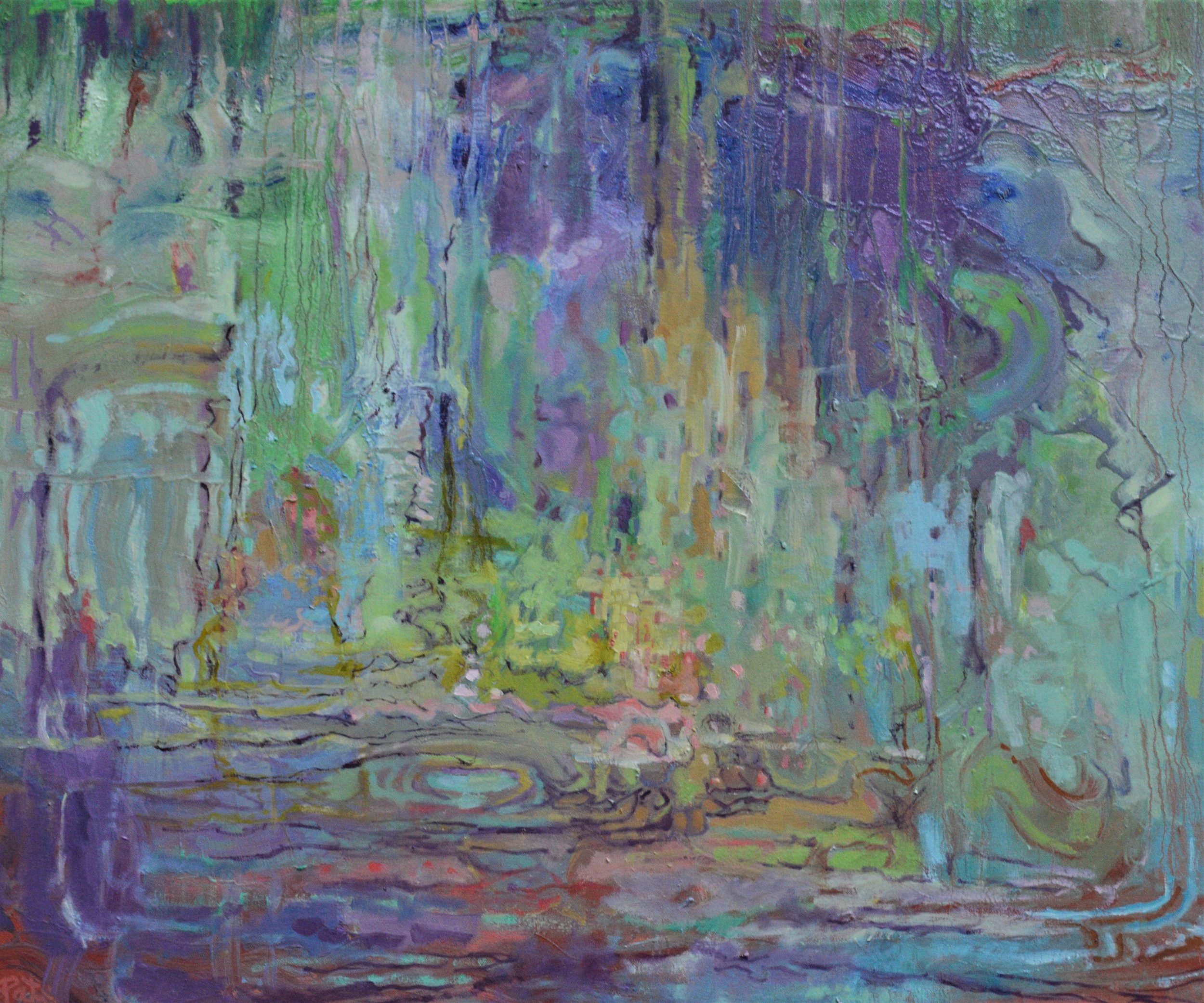 Dripping, oil on canvas 40 x 40 