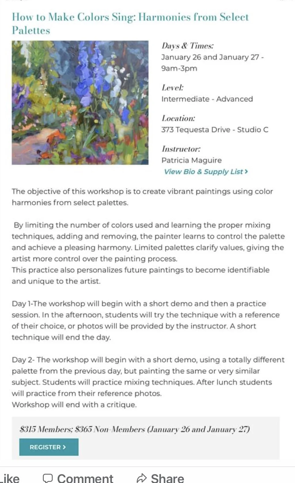 HOW TO MAKE COLORS SING:  HARMONIES FROM SELECT PALETTES