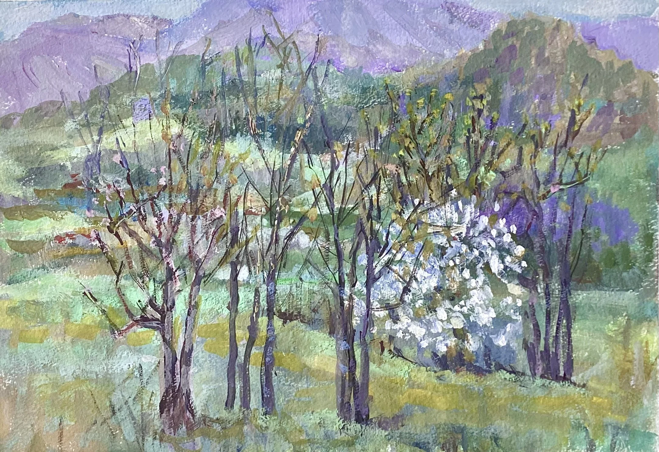 Very early spring - gouache on paper