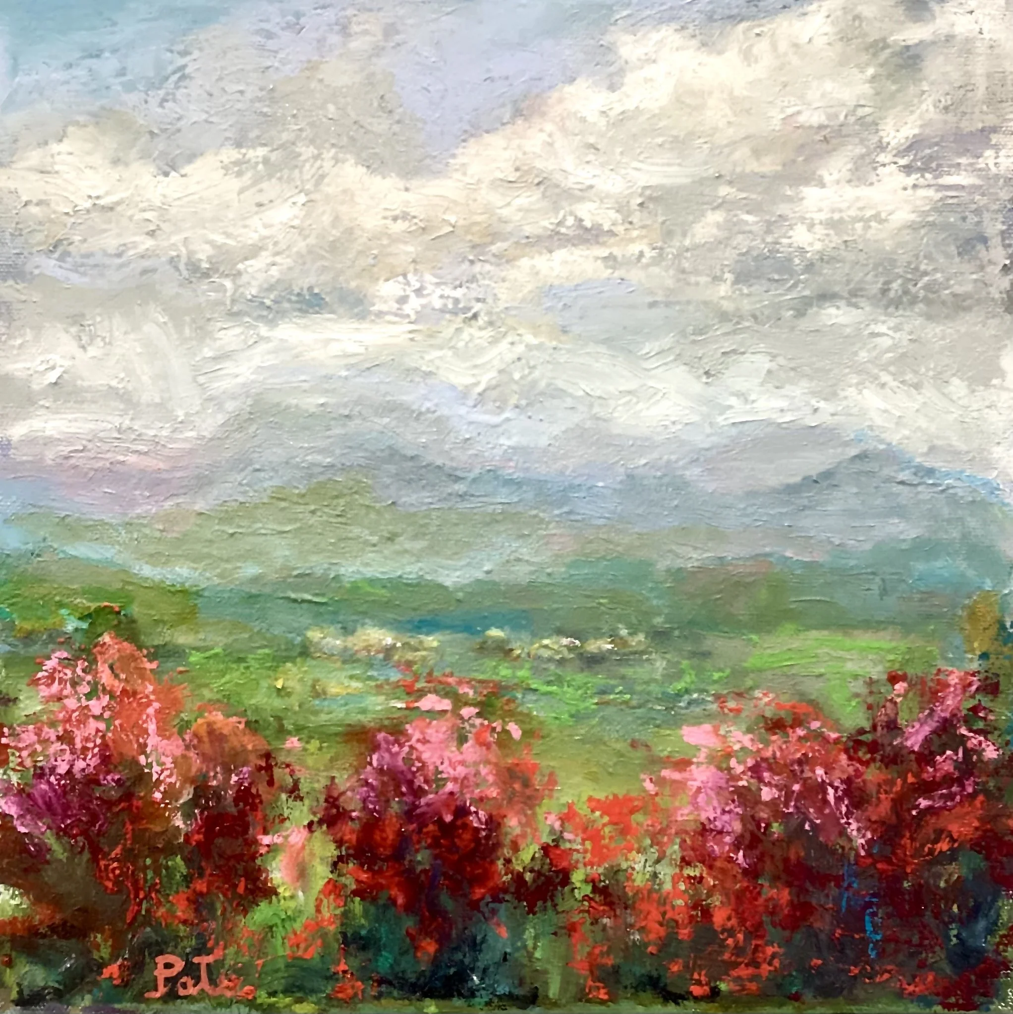  Valley View, oil sticks on canvas. 