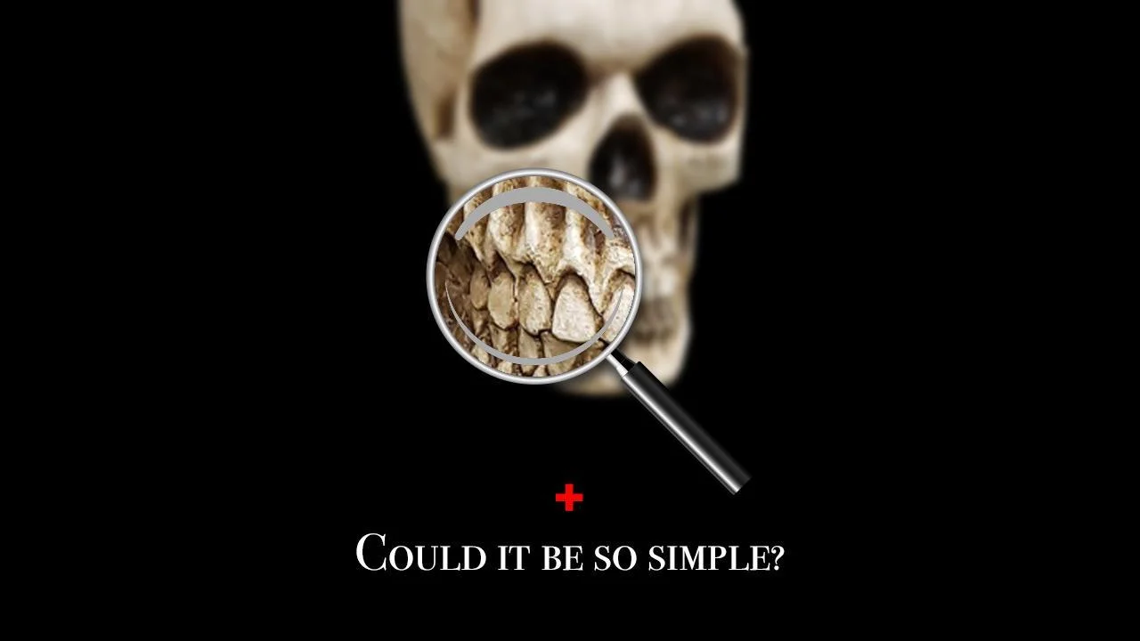 I’ve used a magnifying glass in a significant number of hero images for articles over the past several years. Here it’s used to show that, while there’s a whole skull there, we want to concentrate on the teeth. It can be simple - very simple.