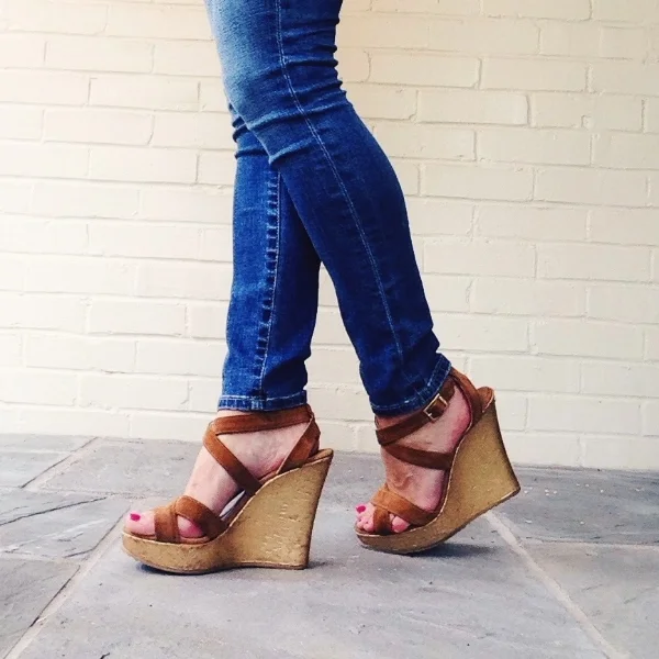 Wedges are Jimmy Choo and are no longer available. 