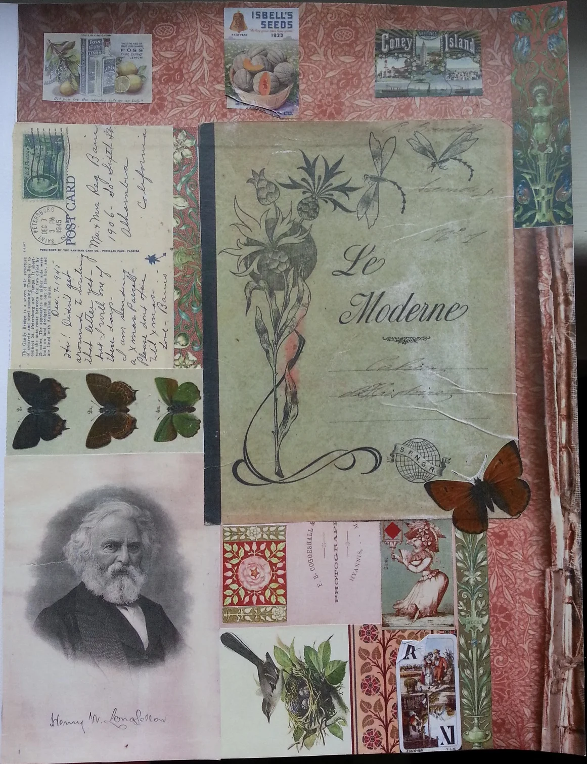 collage in pink and green