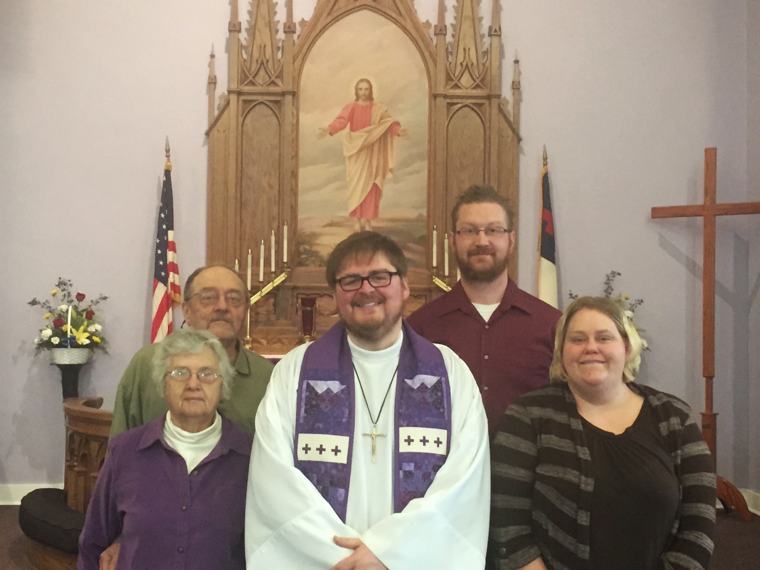From left to right: Linda Miles, Buddy Miles, Pastor Ben, Ryan Voss, Jena Schulte (not pictured David Syverson)
